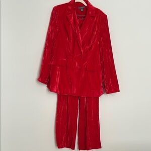 Red Blazer and Pants Set